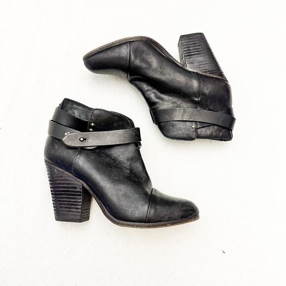 Rag & Bone Harrow Leather Cap-toe Ankle Booties Size 7.5 - Picture 4 of 7